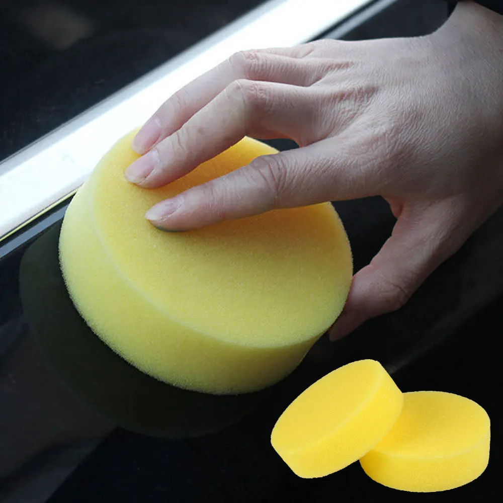 Esponja De Carro Polonês, Esponjas De Espuma De Cera, Almofadas Aplicadoras, Limpar, Limpador De Carro, Ferramentas De Cuidado, Vidro, Amarelo, Limpeza Automática, 12Pcs