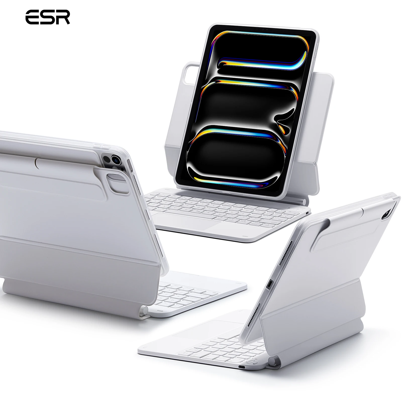 iPad M3/M2 Air 11/13인치 케이스(키보드 포함)(2025/2024)용 ESR iPad Pro 11/Air 5세대/4세대 자기 탈착식 보호 커버