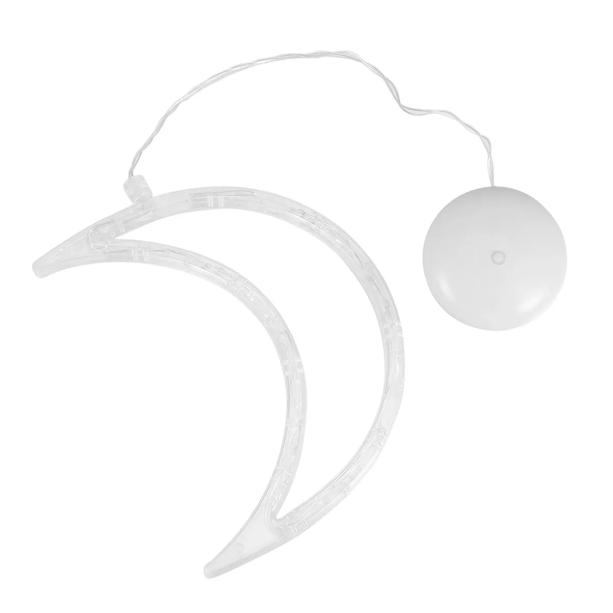 1pc Moon Shape Decorative Lamp For Christmas Suction Cup Ceiling Light Long Lasting Use Creative Indoor Lighting Decor Xmas Gift