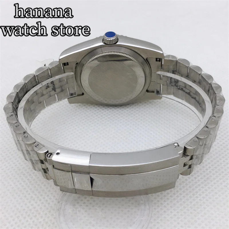 Мужские часы 36 мм/39 мм, красный циферблат, римский цифровой механизм NH35A, автоматические заводные механические часы, сапфировое стекло, окошко даты