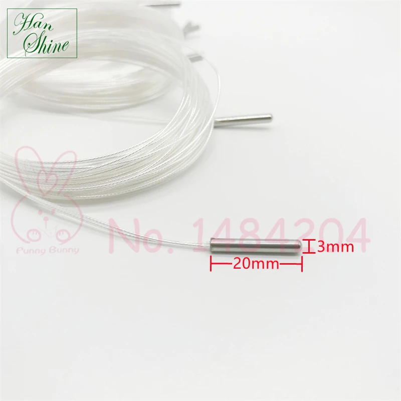 Pt100 Temperature Sensor 2 Wire Mini Rtd Probe 3mm * 20mm  -50~200°C with 1 meter 2m 5m FEP Heat Resistant Wires