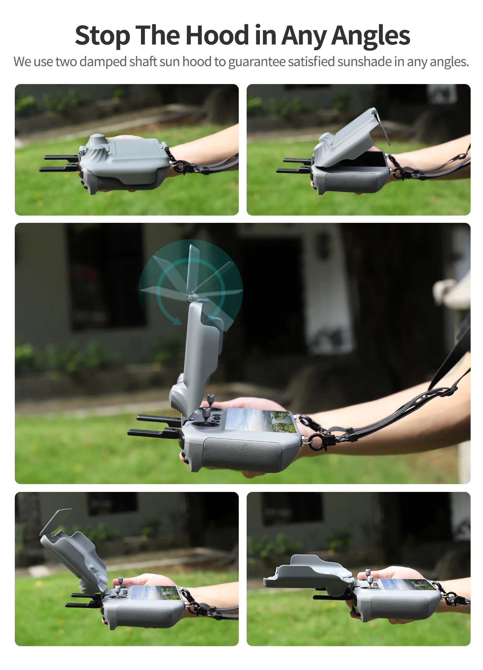 Sunnylife 2 في 1 التحكم عن بعد الشمس هود ظلة واقي للشاشة شل غطاء ل DJI Flip/Air 3/Air 3S RC 2 ملحقات طائرة بدون طيار