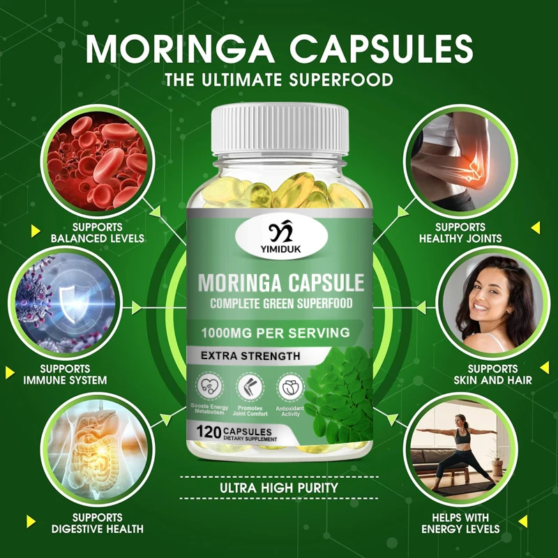 

Чистый порошок Моринга Лист Олефициера - Суперфуд для здоровья, энергии, кожи, иммунитета и желоба, богатый антиоксидантами, витаминами и аминокислотами