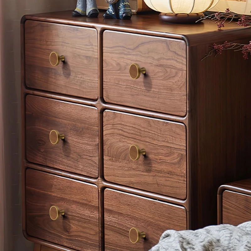

New Chinese Retro Walnut Wood Cabinet Wardrobe Door Handles, American Brass Drawer Shoe Cabinet Wooden Door Handles