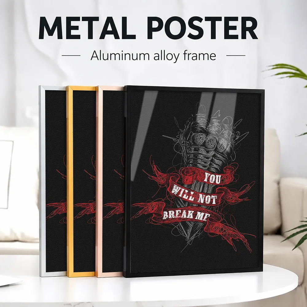You Will Not Break Me Dungeon Crawler Carl Framed Metal Print Personalized Photo Modern Arcade Style Wall Art For Gaming Setup