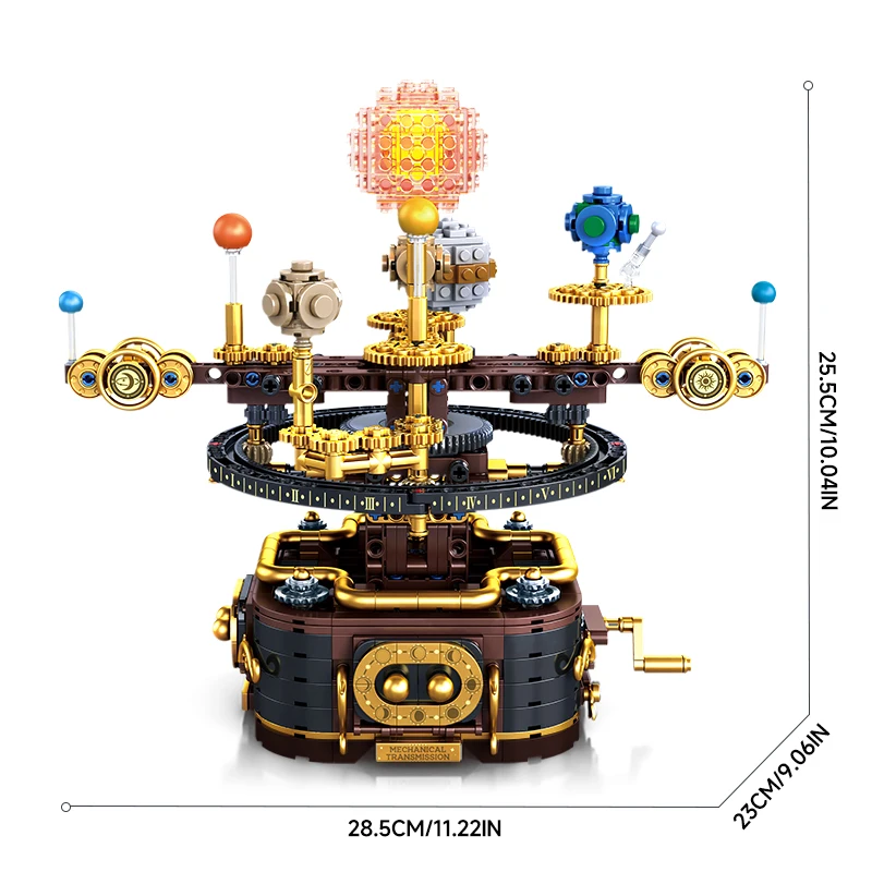 ชุดตัวต่อระบบสุริยะจักรวาลแบบกลไก - ของเล่นเพื่อการศึกษาด้านสถาปัตยกรรม STEM และของขวัญคริสต์มาสสำหรับเด็ก