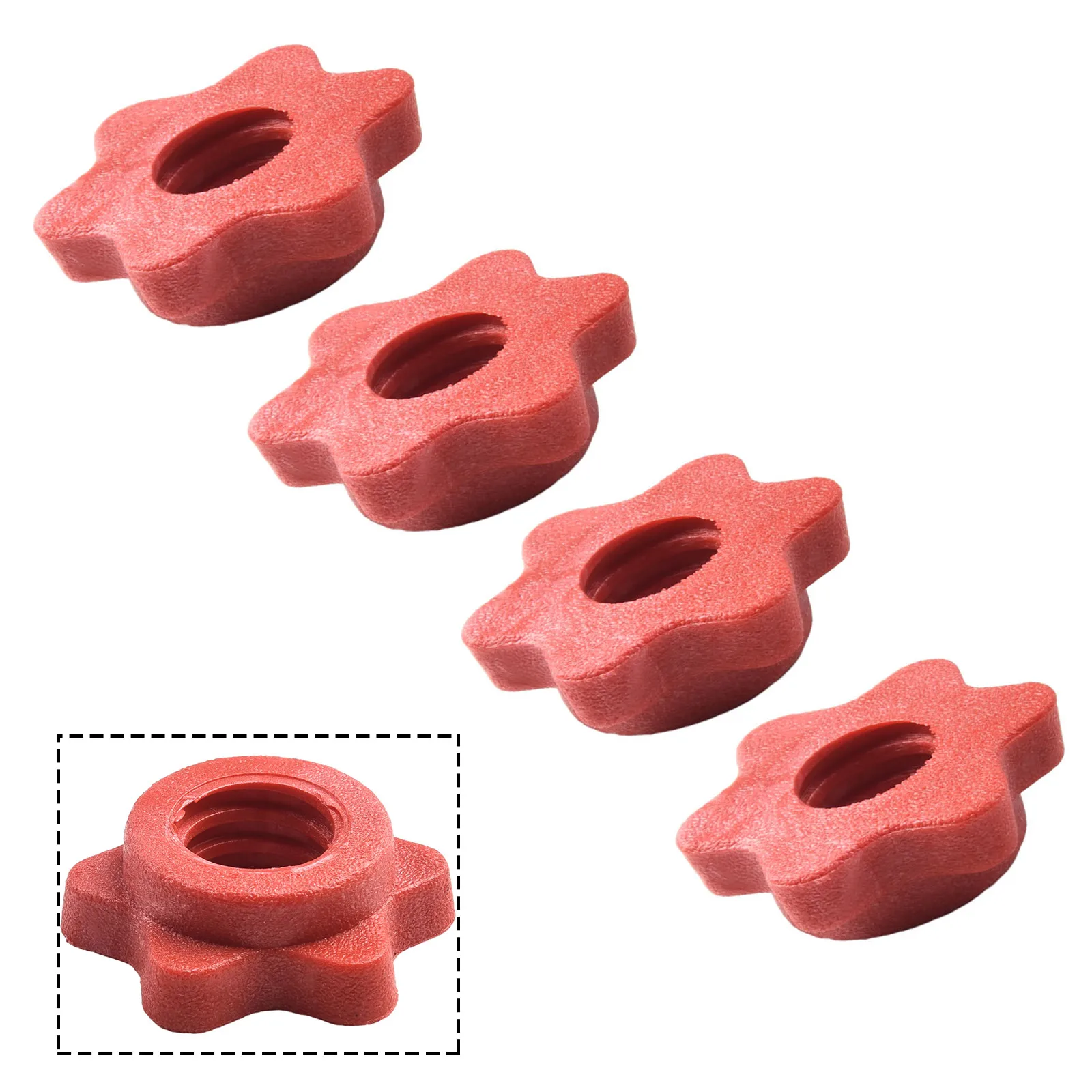 

25mm(1\\\") Dumbbell Nut 4pc Bar Barbell Check Clips Collars Dumbbell Lock Nut Plastic Screw Spinlock New Practical