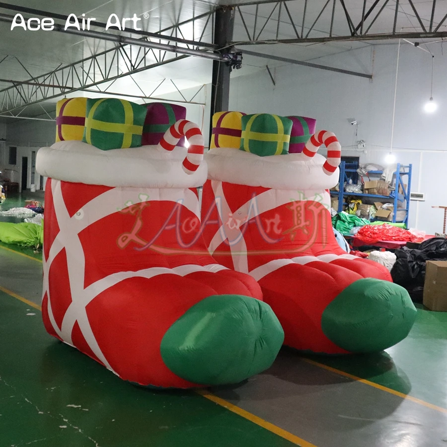 

3mH Christmas Boots Santa Claus Shoes Inflatable Gifts Stockings Christmas Decorations