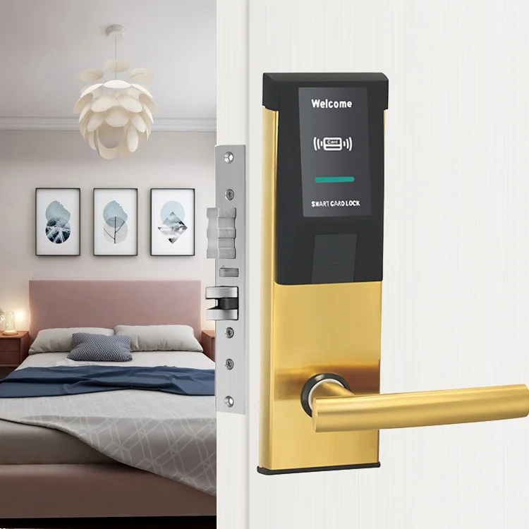 Smart Rfid Card Hotel Room Digital Door Lock Management System Lock With Ansi Mortise