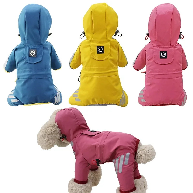 Dog Raincoat Reflective Waterproof Pet Clothes for Chihuahua Maltese Rain Coat Small Medium Dogs Jumpsuit Raincoat Dogs Overalls