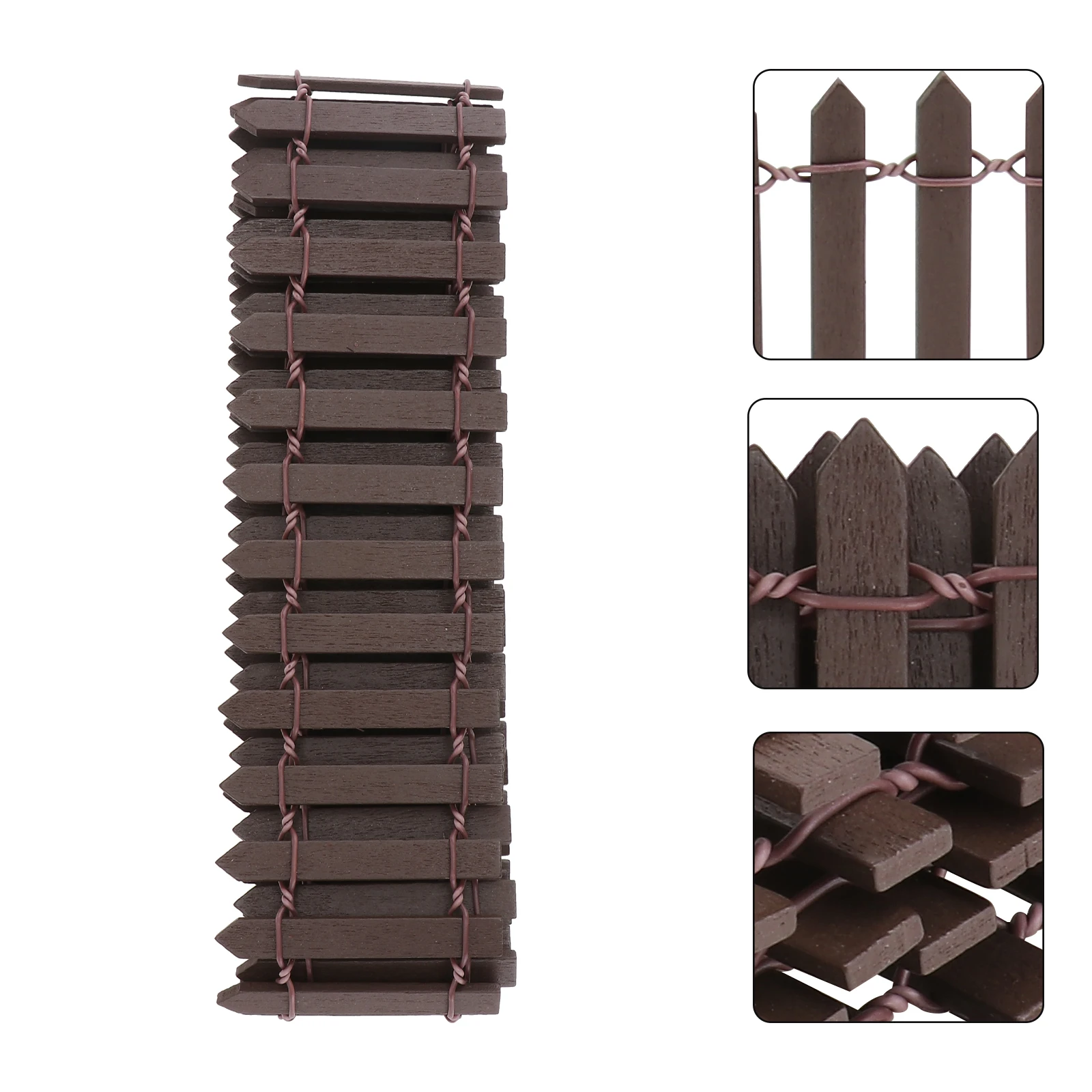 Mini piquete de madera de 100Cm X 5Cm para jardín de hadas, árbol de Navidad, valla pequeña de madera Diy, terrario bonsái, microadorno de paisaje