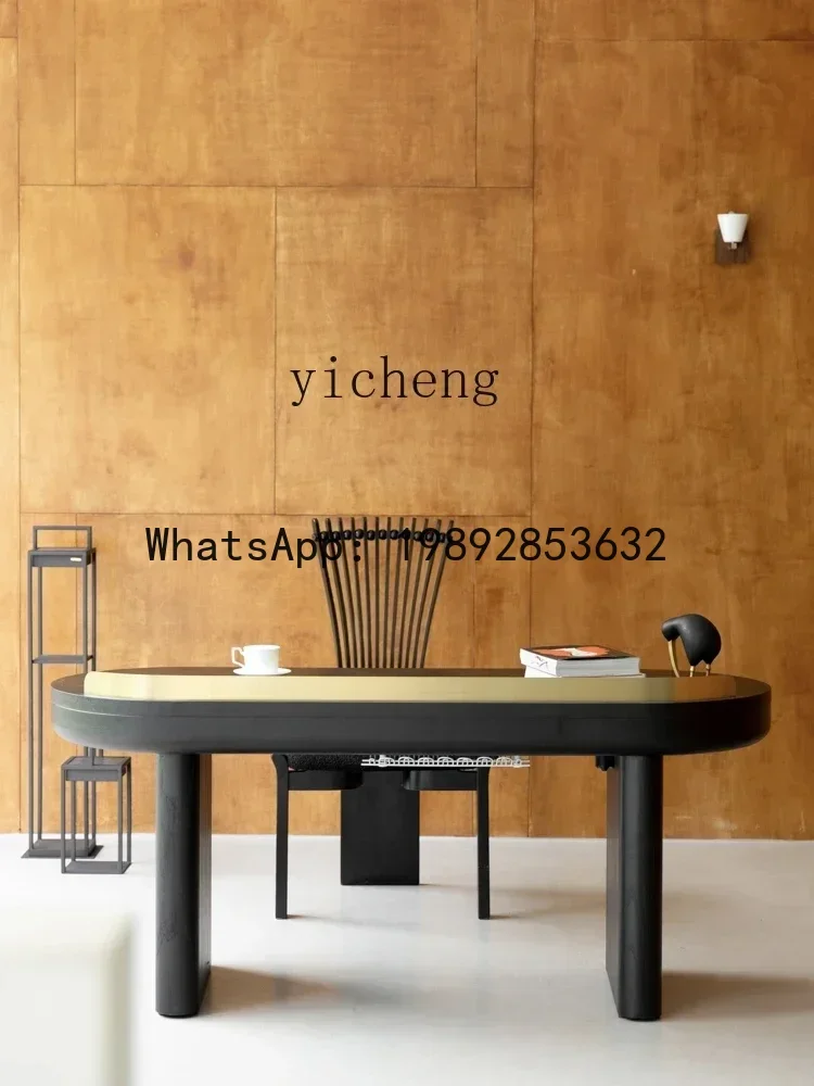 LYY Mountain Oak Grain Smart Study Desk Lifting Table Modern Simple Light Luxury Computer Table