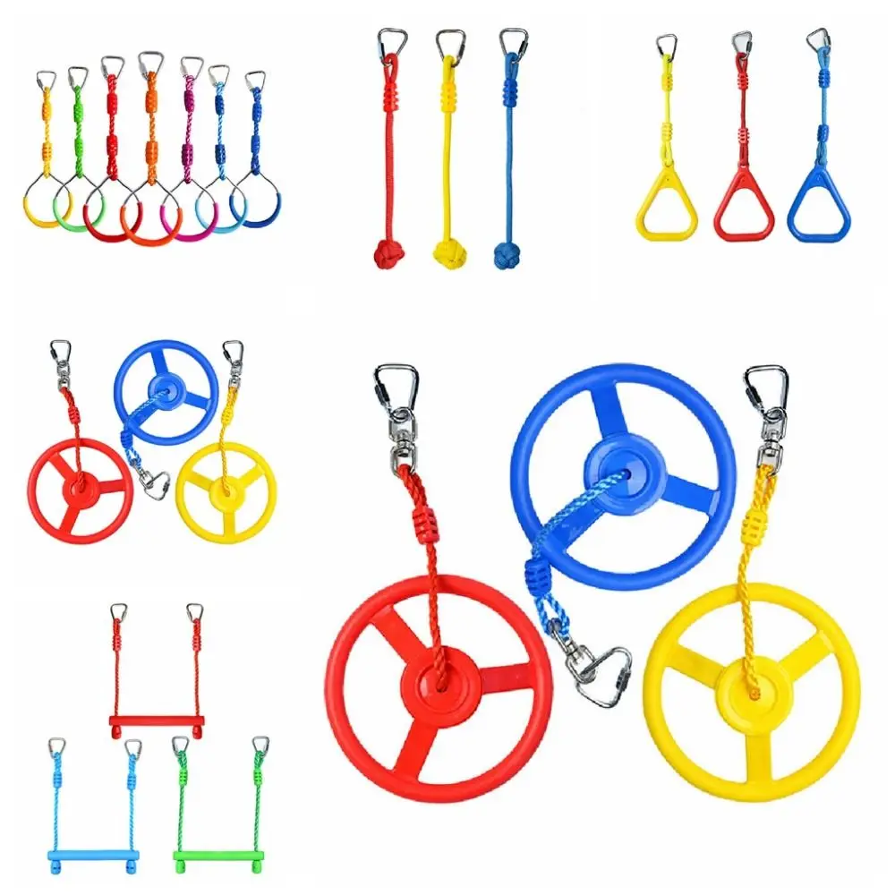 Hang Parco giochi per interni Kit da gioco per esterni Colore casuale PP Anello da arrampicata Accessori Parco giochi in corda Altalena per scimmie per bambini