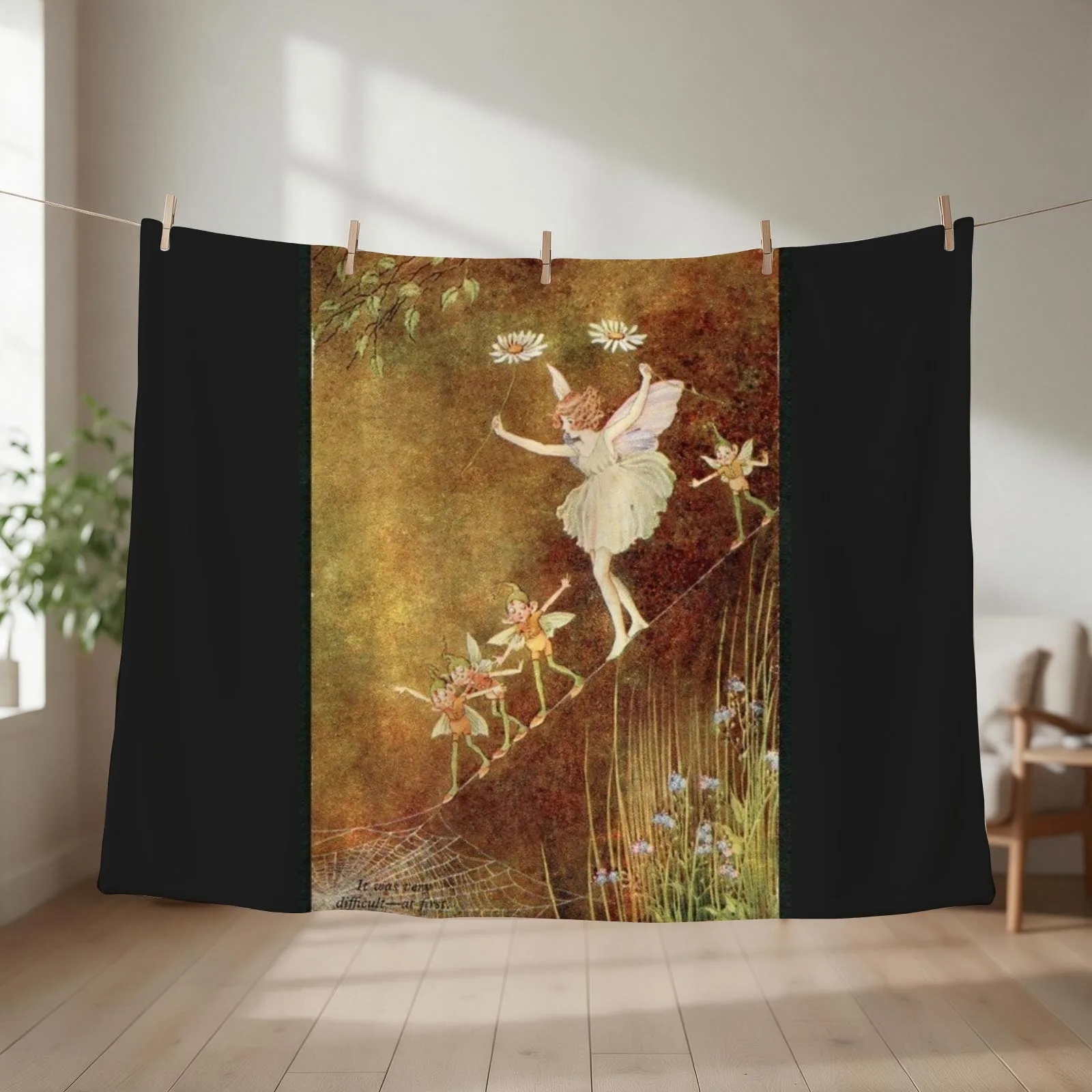 New “It Was Very Difficult at First” by Ida Rentoul Outhwaite Throw Blanket Plaid Cute Plaid Luxury Thicken Comforter Blankets
