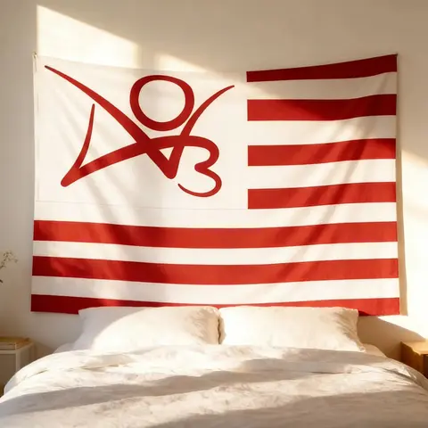 1PC Yaoi Ao3- Red and Striped Design with Yaoi Tapestry Ideal for Living Rooms Bedrooms Offices Dorms Birthdays and Home Decor