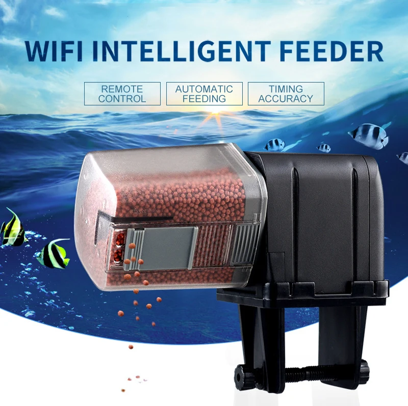 Automatic Aquarium Fish Tank Food Feeder Timing/Wifi Wireless Intelligent Mobile APP Voice Control Remote food dispenser