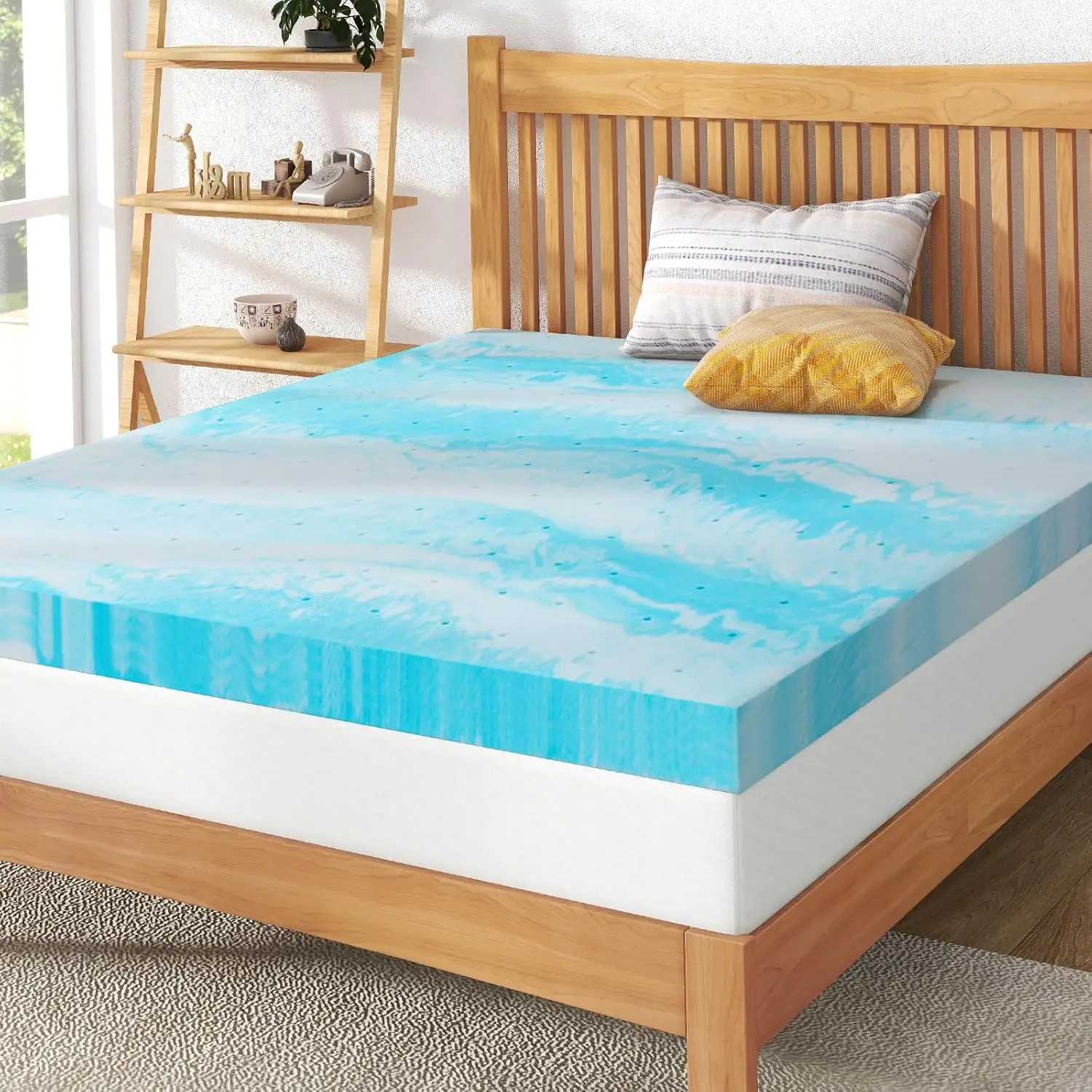 Protector de colchón de espuma viscoelástica de gel de 4 pulgadas con certificación King CertiPURUS