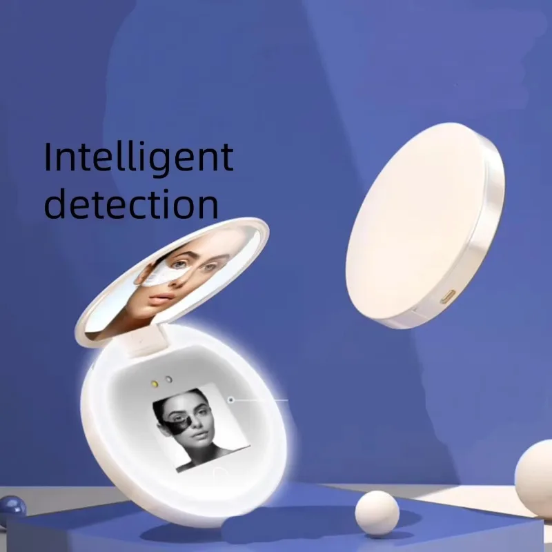 

New Smart UV Detection Makeup LED Mirror Home Travel Universal Folding Portable UV HD Camera Sunscreen Makeup Mirror