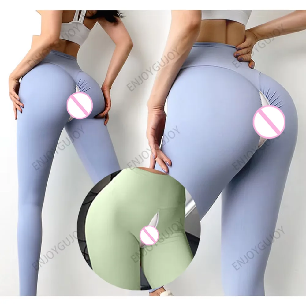 Sexy Yoga Pants for Female, Invisible Crotch, Outdoor Sex Hip, High Waist, Peach Hip, Running Sports, Training Pants, Quick Dry