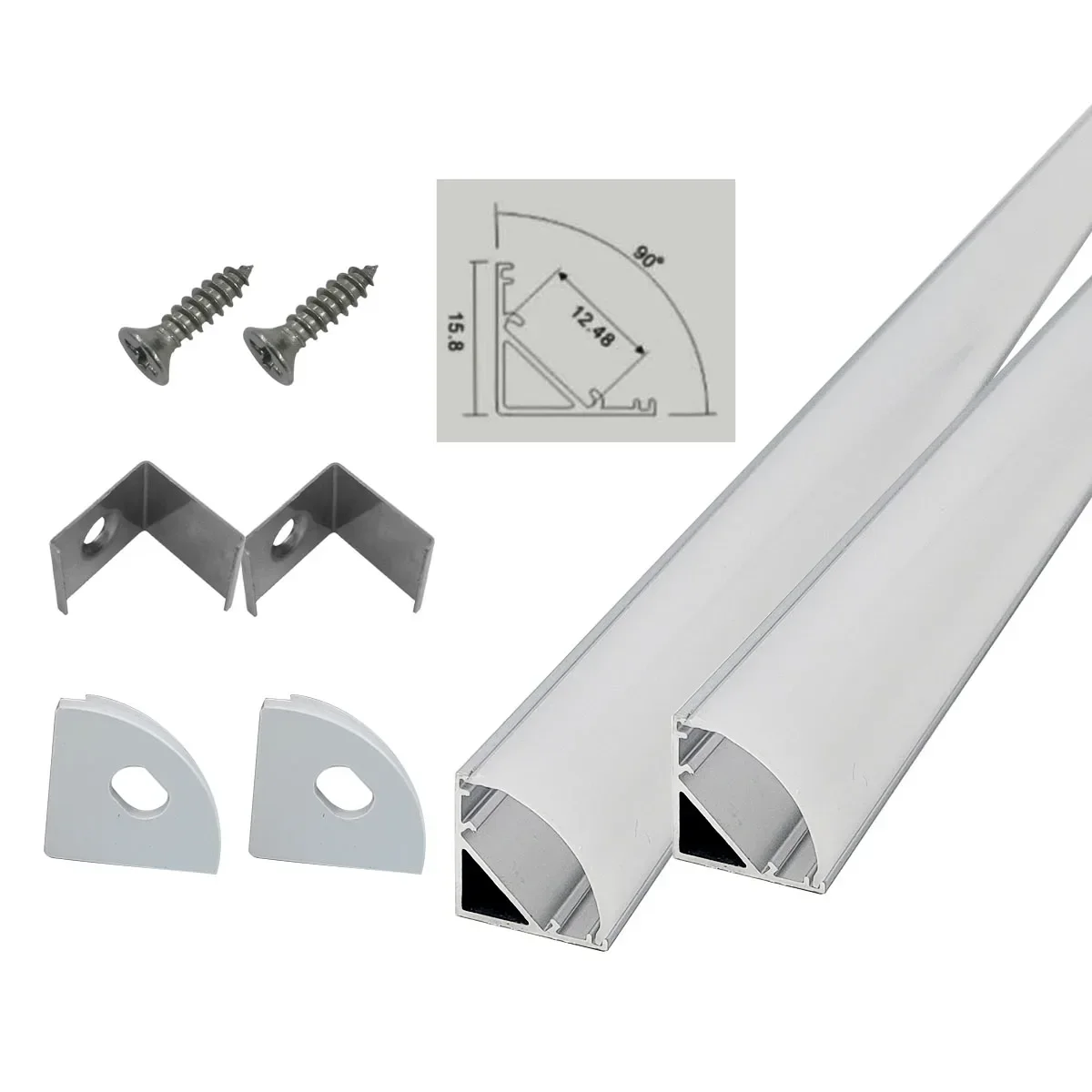 30M 100M 3.3ft V LED Aluminum Channel PC Cover, Complete Mounting Accessories,Suit 12MM 3528, 5050 & 5630 LED Strip Profile 50M