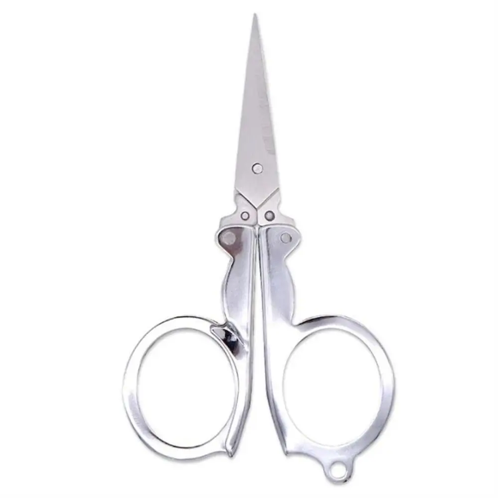Portable Stainless Steel Foldable Scissors Compact Mini Mini Scissors Silver Craft Scissor Travel