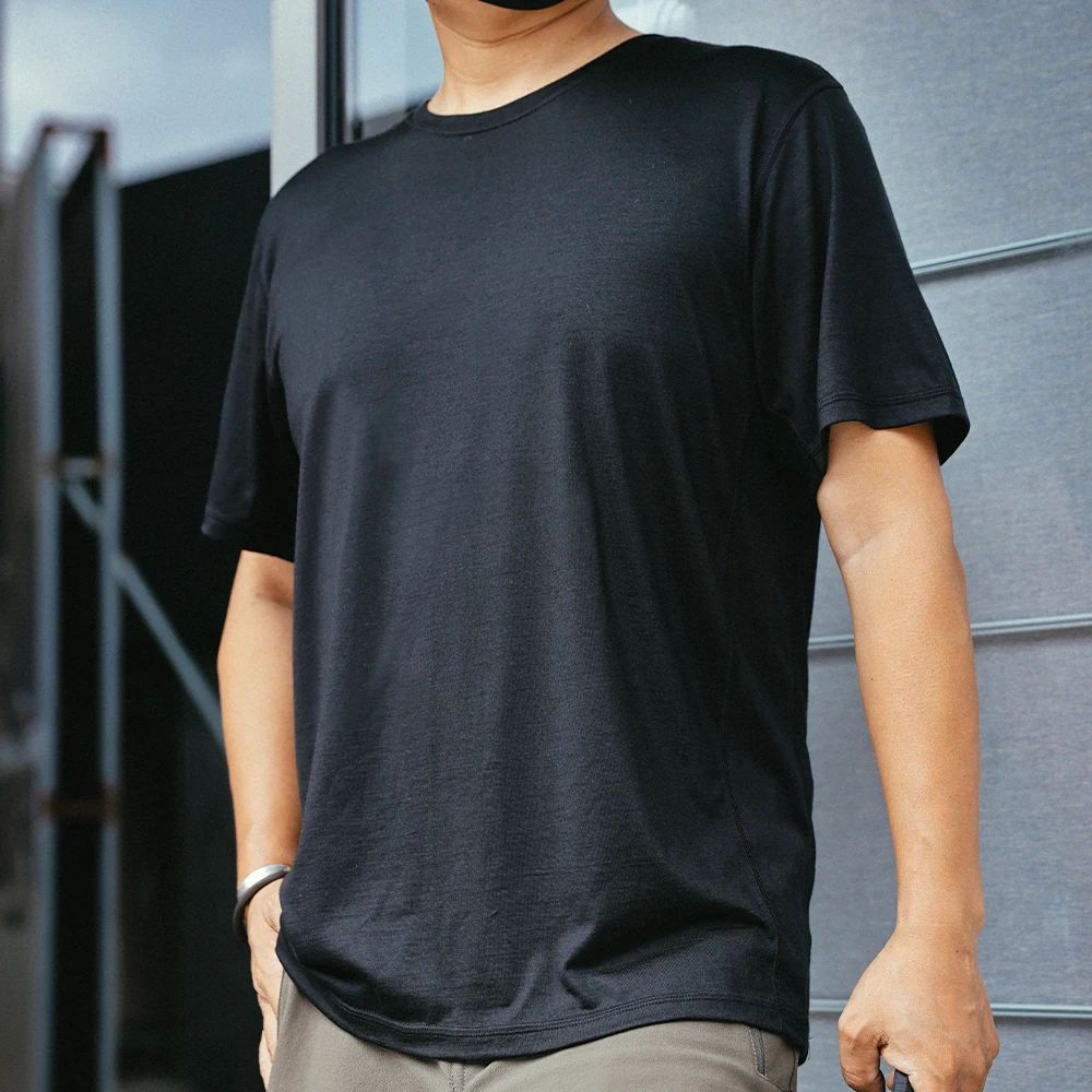 MAUHOSO 100% Merino Wool T Shirts for Men Odor Resistance Base Layer Hiking Travel T-Shirt Soft Undershirt