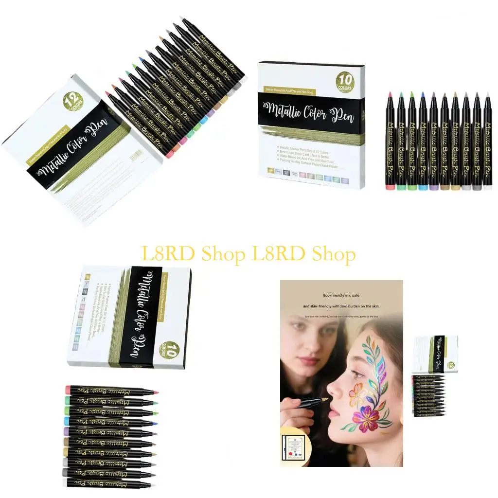 

L8RD Body Art Painting Pen Temporary Body Painting Markers Quick Application For Sensitive Skin Children Parties Event