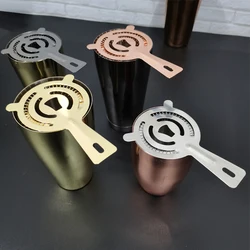 Black/Rose Gold Cocktail Shaker Strainer, Professional Stainless Steel Bar Strainer