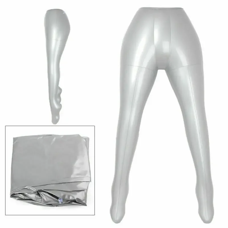Convenient Silver PVC Female Pants Underwear Inflatable Mannequin Dummy Torso Legs Model, Perfect For Exhibition