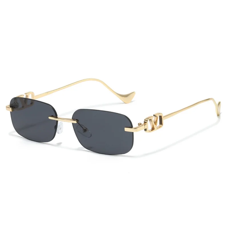 Luxury Small Square Sunglasses Men Women Rimless Uv400 Sun Shades V Lettes Decoration Simplify Designer Street Shopping Eyewear
