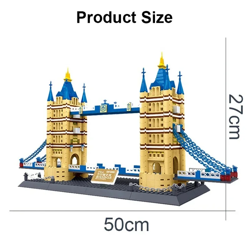 1052 sztuk klocki zabawki architektura świata Londyn wieża most 3D konstrukcja DIY zabawki prezenty dla dzieci dorośli