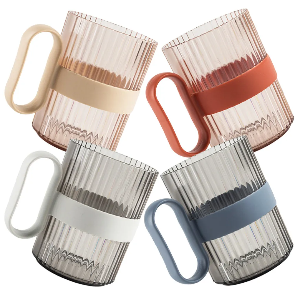 

4Pcs Reusable Plastic Toothbrush Cups Bathroom Accessories Multi-Purpose Drinking Mugs Travel Tumbler Holder Toothbrush Cups