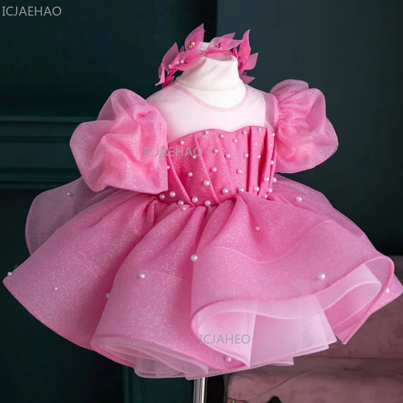2026 New Kids Girls Tulle Princess Dress Fashion Children Birthday Celebration Party Pageant Formal Elegant Performance Costume