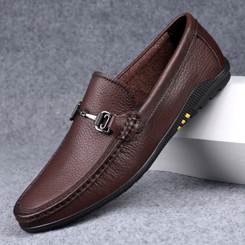 

Casual Shoes Men Comfortable Genuine Leather Mens Loafers Handmade Design Flats Sneakers Slip on Lazy Driving Brand Men Shoes