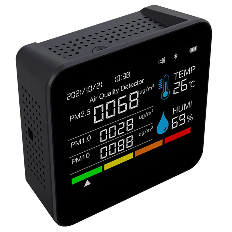 AD41-9-en-1 moniteur de qualité de l'air compteur de CO2 APP BT détecteur de dioxyde de carbone PM2.5 PM1.0 PM10 température humidité CO2