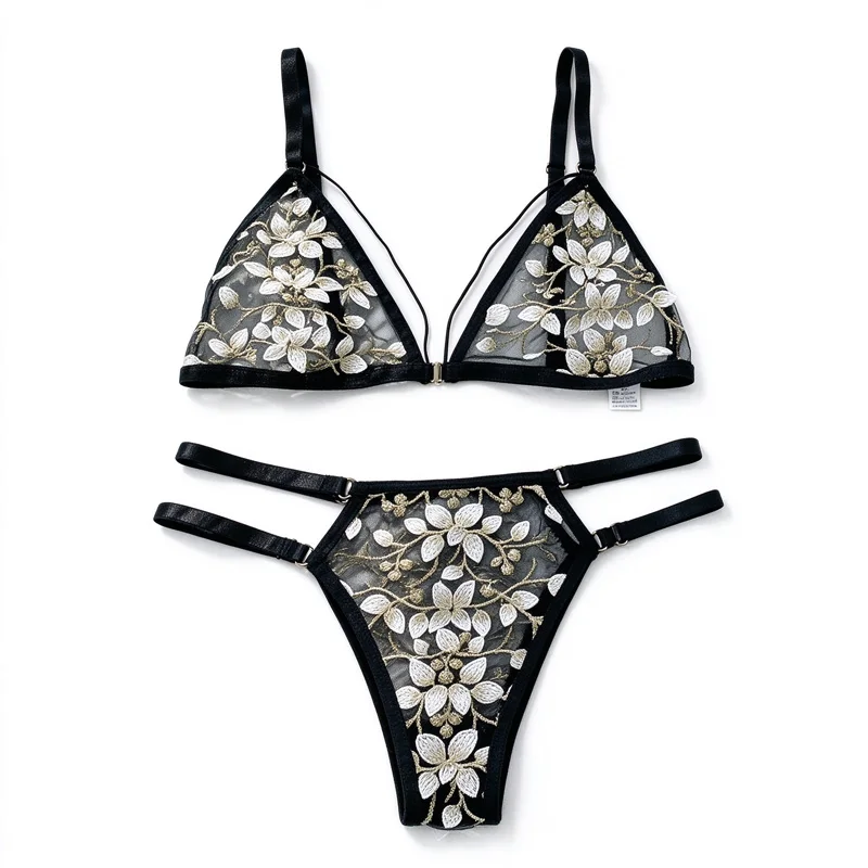Women Lace Bra Sets Seamless Underwear Backless Vest Sexy Bralette Lingerie Ultrathin Bra & Brief Sets Female Dropshipping