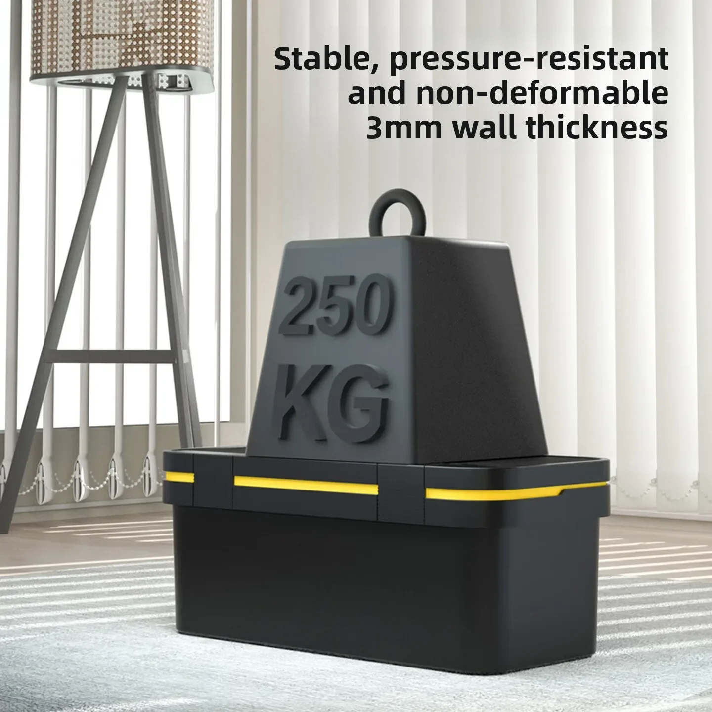 19-Inch Plastic Tool Box, Empty Double-Layer Hardware Storage Case with Reinforced Walls, Wave-Pattern Lid and Concealed Hinge