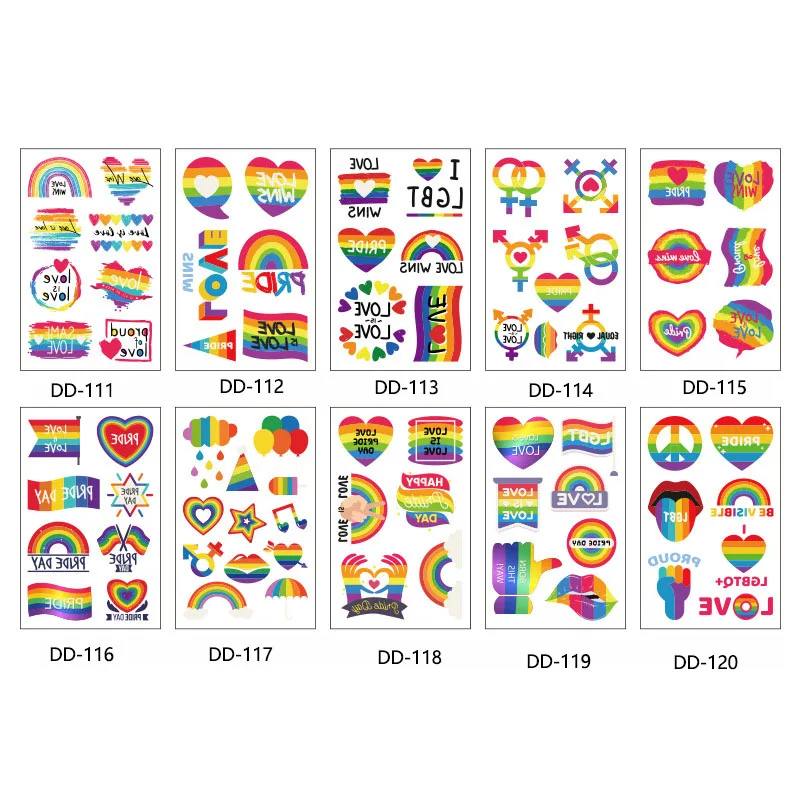 Rainbow Tattoo Face Stickers Rainbow Festival,Pride Month,LGBT,transgender,Lesbian,Changing Face Stickers Party Tattoo Stickers