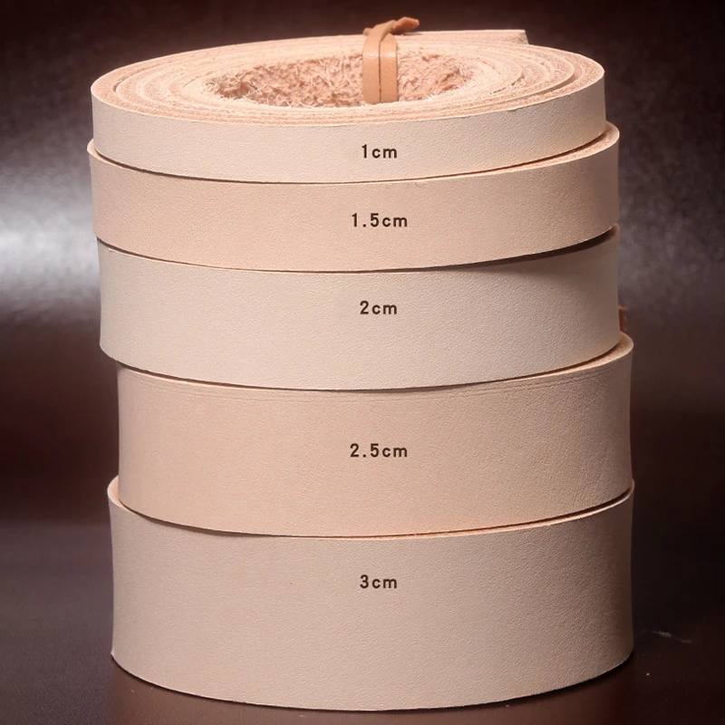 

80cm Vegetable Tanned Leather Strips DIY Belt Making Supplies Handmade Bag Strap Shoulder Strap Genuine Leather Craft Material
