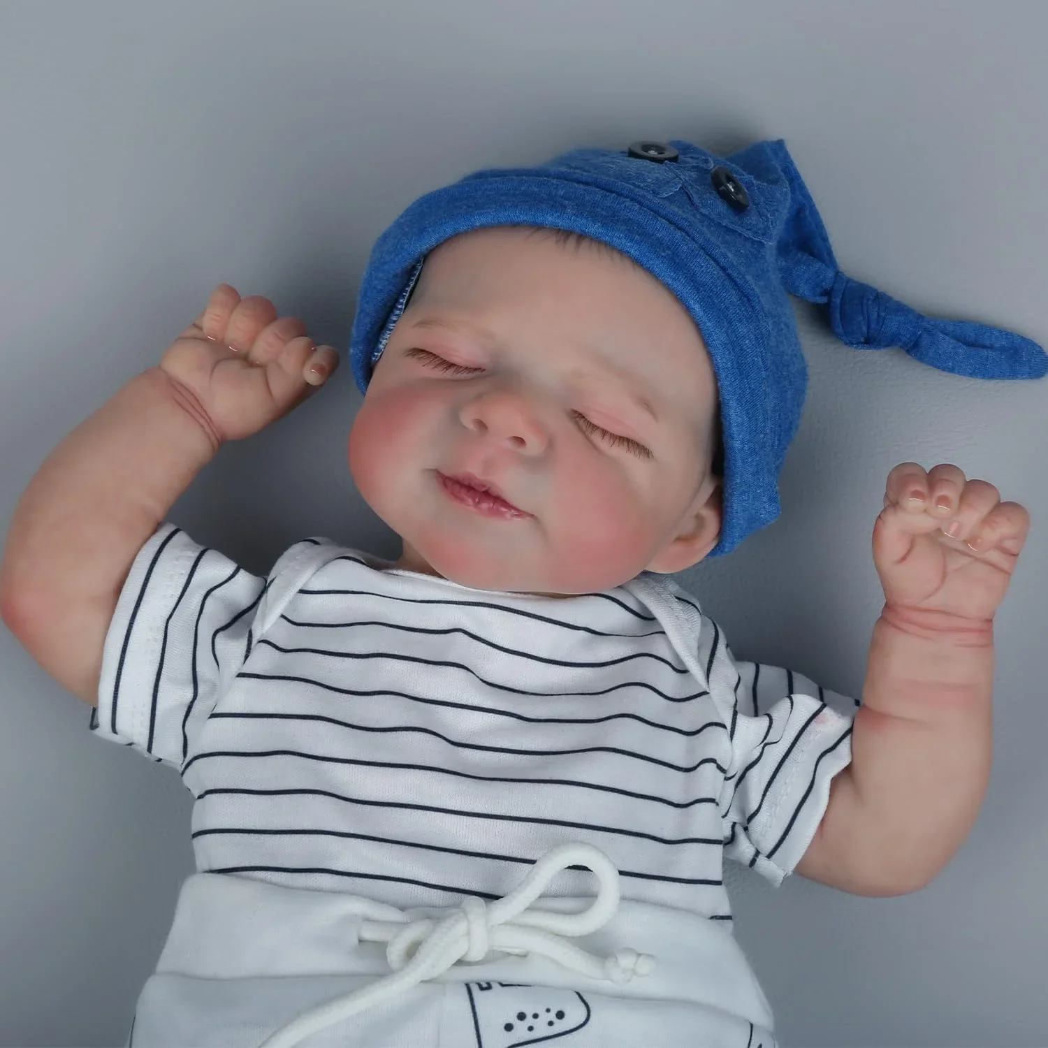 NPK 19'' Pascale Neugeborenes Baby Reborn Bebe mit 3D-Haut Mehrere Schichten Malerei mit sichtbaren Adern Soft-Touch-Sammelpuppe