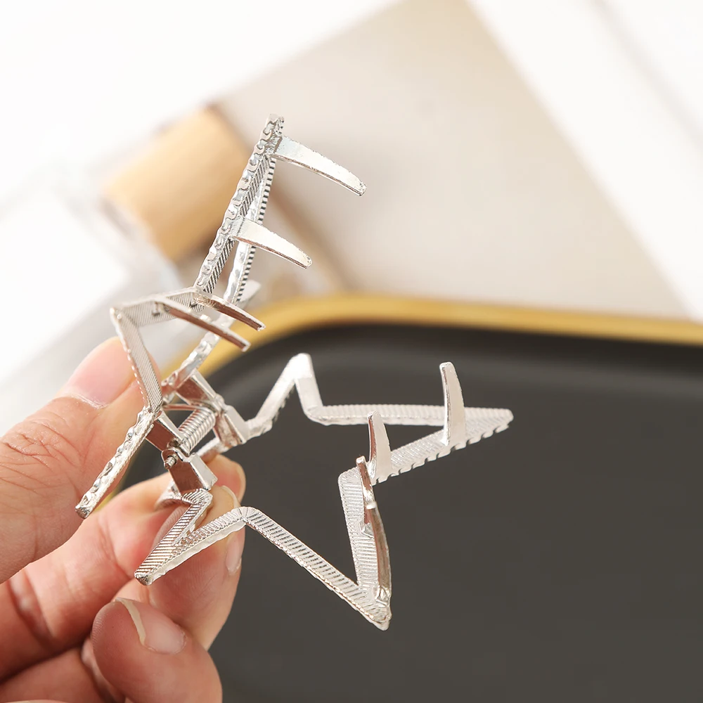 Haimeikang Golden Sliver Hair Claw Metal Five-pointed Star Geometry Hairpin Hair Clips Women Ponytail Fashion Hair Accessoriesi