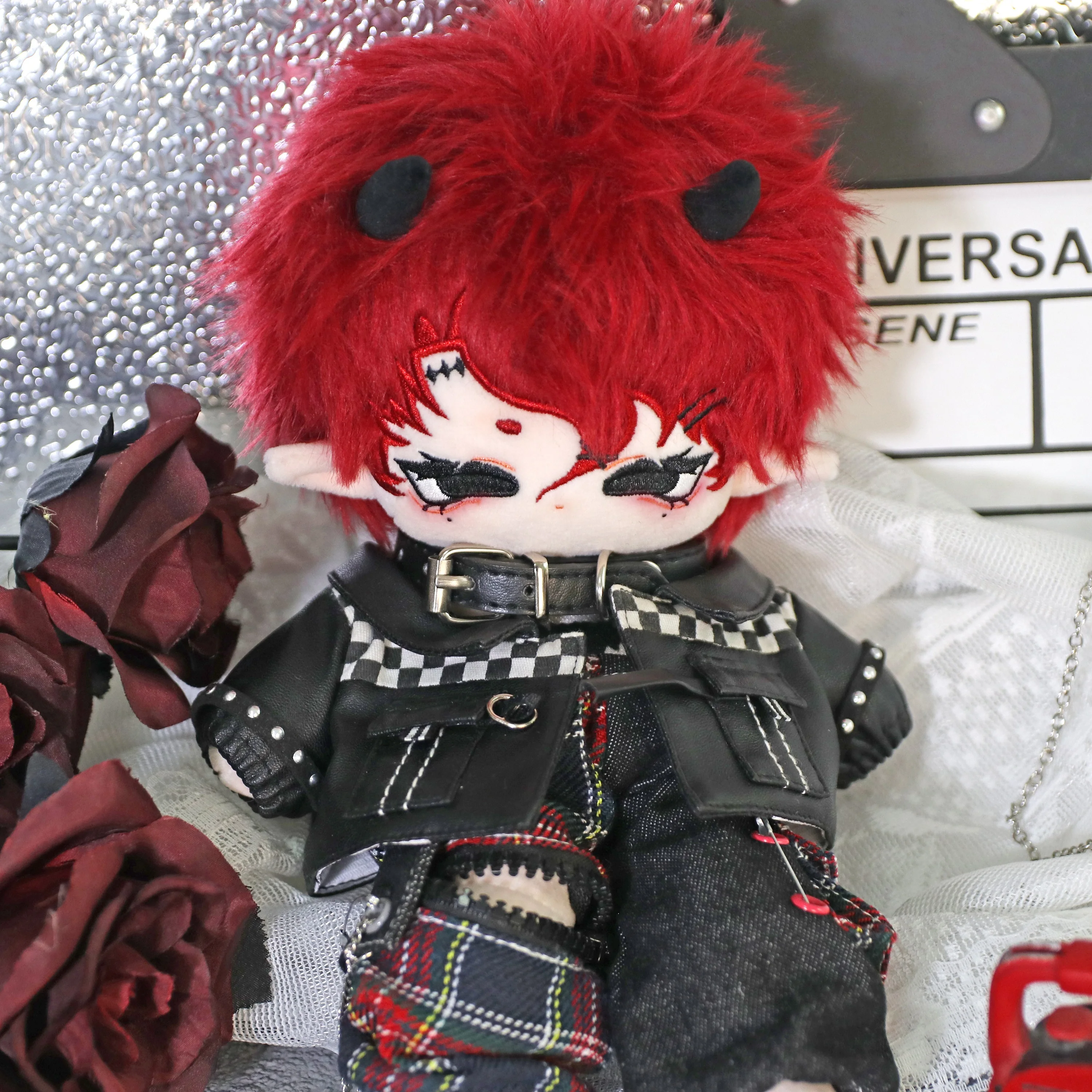 Black Bubble Series Punk Street 25/30cm Special Doll PU Jacket Plaid Pants Outfit Accessories Cosplay Dress Up Clothes Suit