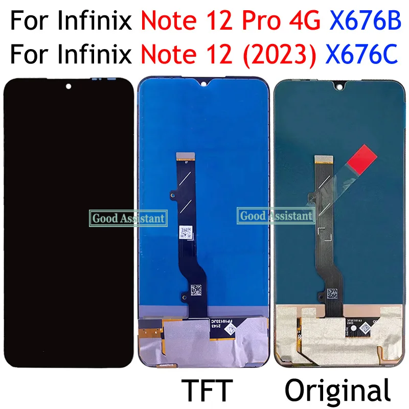 Amoled TFT 6.7 Inch For Infinix Note 12 Pro 4G X676B / Note 12 2023 X676C LCD Display Touch Screen Digitizer Assembly / Frame