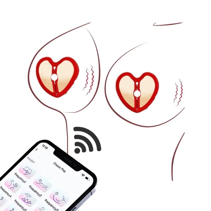 Electric Remote Control Breast Clip Breast Nipple Vibrator APP Control G-spot Breast Massage Stimulator Female Masturbator
