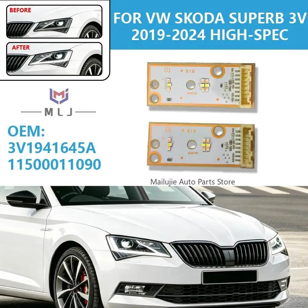 

3V1941645A For VW Skoda Superb 3V 2019-2024 High-Spec white LED Headlight DRL Chip Angel Eye Board Light Source chip 1150001109