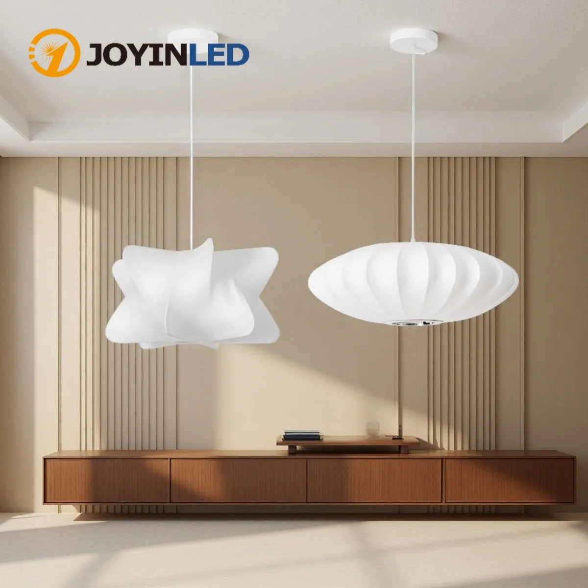 Lampadario a Sospensione 30/40/50/60cm con Paralume in Seta Sintetica, Lampada da Soffitto E27 per Sala da Pranzo, Isola Cucina, Camera da Letto