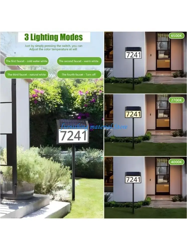 Y5GD Solar Propelled Automatic House Number Light Impermeable Plan For Outdoor Use