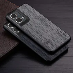 Case for Motorola Moto G85 bamboo wood pattern Leather phone cover Luxury coque for Moto G85 case capa