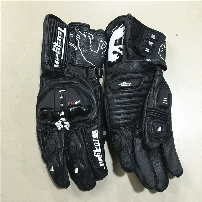 Genuine Leather Motorcycle Riding Gloves Men's Windproof Outdoor Motorcycle Gloves Motocross Racing Protective Gear