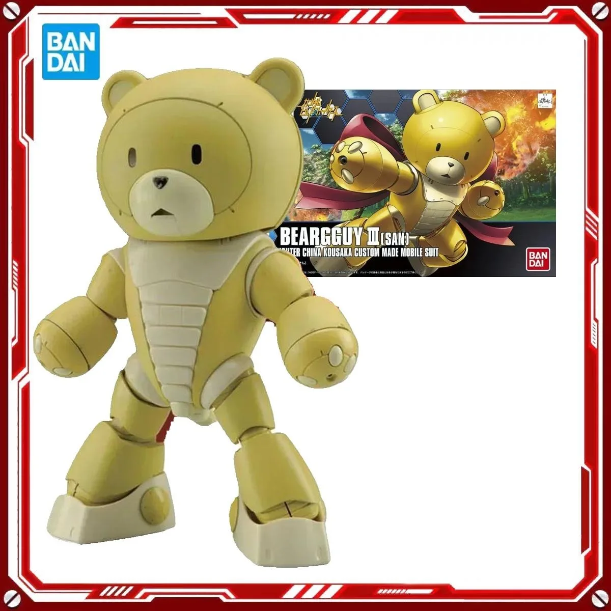 

Оригинальные наборы для сборки фигурок Bandai HGBF 005 1/144 Build Fighters BEARGGUY, аниме-фигурки, модели, игрушки, подарки